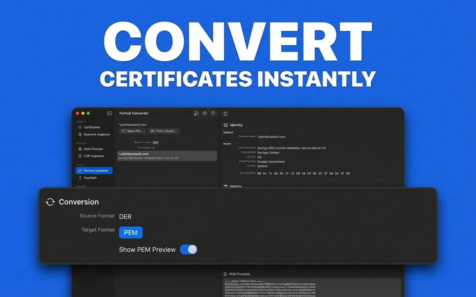 Convert Certificates Instantly
